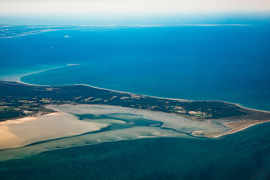 Above Læsø and Skagen, Danemark - where two seas meet.